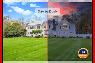 convert real estate photos into  twilight images that sell