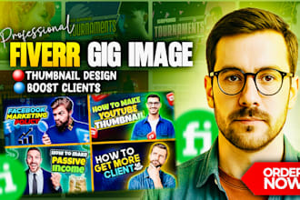 design professional fiverr gig thumbnail youtube thumbnail