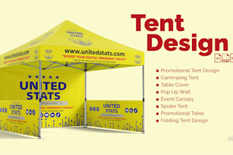 design canopy or event tent in 24 hrs with free 3d mockup