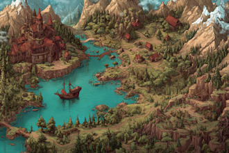 do fantasy map illustration