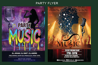 design eye catching music party, birthday and event flyer