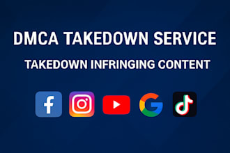 takedown harassing remove copyright mass report facebook instagram tiktok dmca