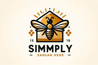 design an awesome simple bee logo with express delivery