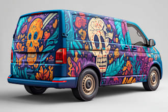do a vehicle wrap design for van car truck trailer