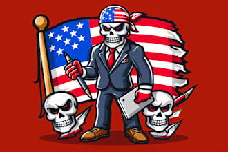 design realistic panama flag as skulls mascot logo for your business