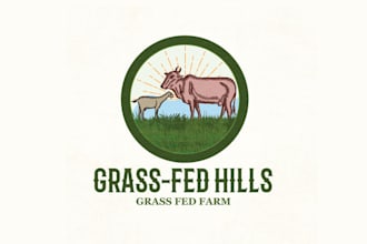 create good looking a natural logo for grass fed farm