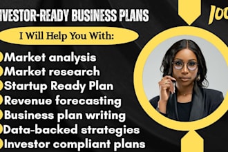write startup business plan financial forecast pitch deck strategy and analysis