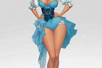 draw a pin up girl and pin up girl art
