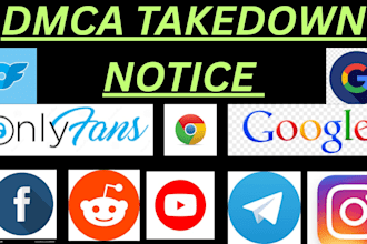 send dmca takedown to google reddit youtube shopify amazon ebay  and etsy