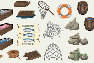 create tileset and pixel art game map for you