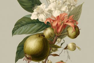 draw botanical illustration art for you