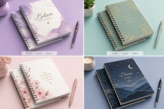 design amazon kdp journal book cover, planner cover and interior design