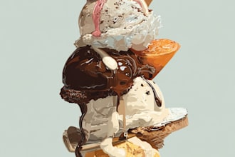 draw a illustration of food pop art