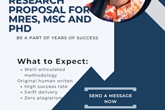 edit and refine research proposal for mres, msc and phd
