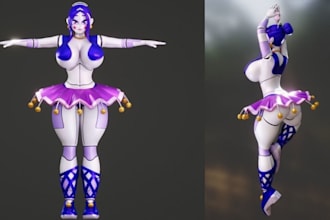 create 3d nsfw avatar character,3d fursona figure, 3d furry anime ready for game