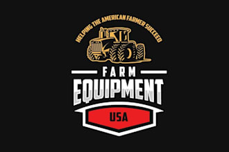 design particular farm equipment USA logo