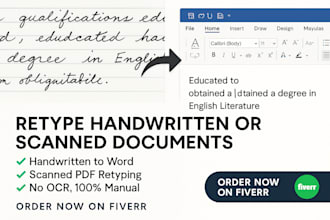 do PDF conversion and fast typing jobs, word, excel, image to text