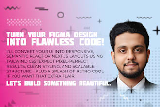 code your figma design in react or next js with tailwind CSS