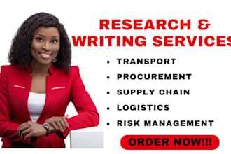 research on transport, procurement, supply chain, logistics and risk management
