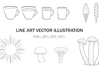 create custom line art vector illustrations
