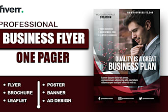 create professional business flyer , one pager and ad banner