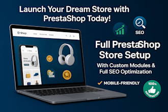 create prestashop store module ecommerce business website full seo optimization