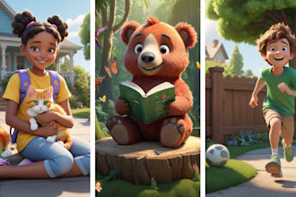 design children story book illustration and kids story book illustration