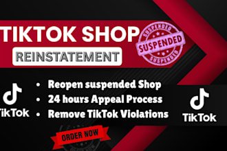 fix tiktok suspension, tiktok shop violaton, and do tiktok reinstatement