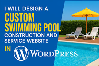 design innovative swimming pool, construction service website using wordpress