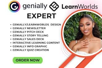 design interactive genially presentations and setup your learnworlds course