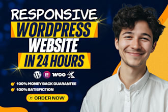 create or develop a responsive wordpress website design in 24 hours