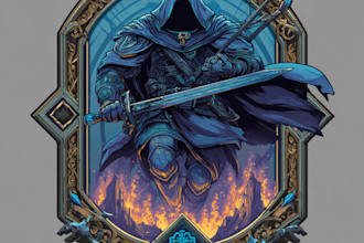 draw a custom dnd, fantasy, sci fi, rpg animated game logo