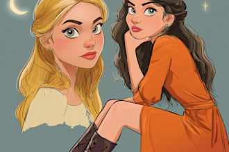 make a disney cartoon portrait art for you
