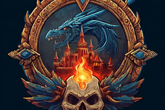 draw a custom dnd, fantasy, sci fi, rpg animated game logo