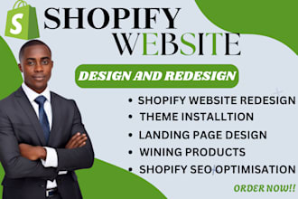 design shopify, redesign shopify website and set up shopify dropshipping store
