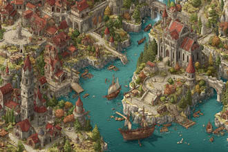 design a travel and event map, city illustration