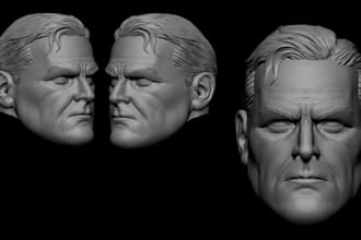 sculpt 3d head model, 3d bust, 3d face, 3d statue in 3d printing
