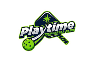 design modern fun indoor pickle ball club logo