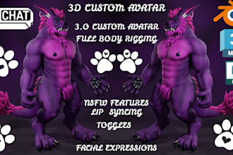 design furry vrchat avatar, furry vtuber avatar, vrc avatar, mmd for streaming