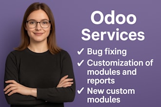create, customize odoo modules and custom odoo reports