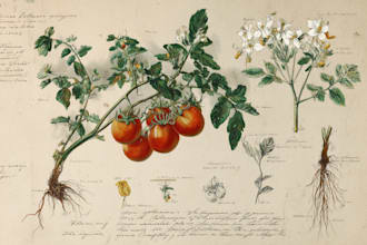 draw scientific botanical illustrations of flowers or plants