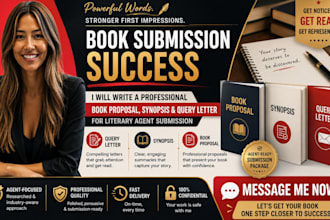write a professional book proposal synopsis and query letter for book submission