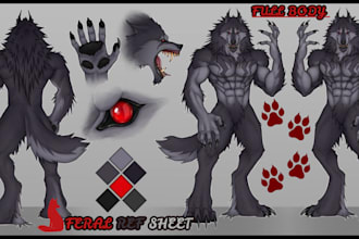 draw custom furry ref sheet, furry oc, fursona art, anthro character design