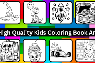 design bold and easy coloring pages for kids and adults