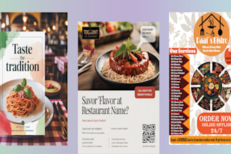 pro menu poster flyer design for food fitness  parties