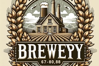 design high quality vintage brewery pub beer logo with express delivery