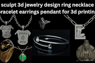 sculpt 3d jewelry design ring necklace bracelet earrings pendant for 3d printing