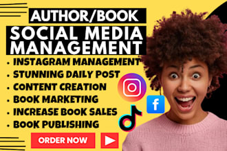 author social media manager instagram daily post book promotion book publishing