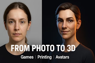 sculpt 3d head model or bust model for games, printing, avatars, and more