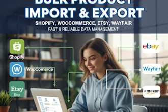 bulk product import export shopify, woocommerce, etsy, ebay